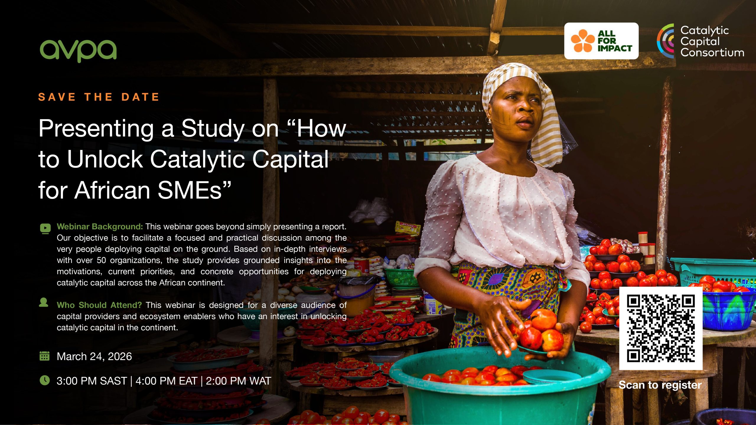 Catalytic Capital Consortium (C3), All for Impact, and AVPA Webinar: Presenting a Study on How to Unlock Catalytic Capital for African SMEs